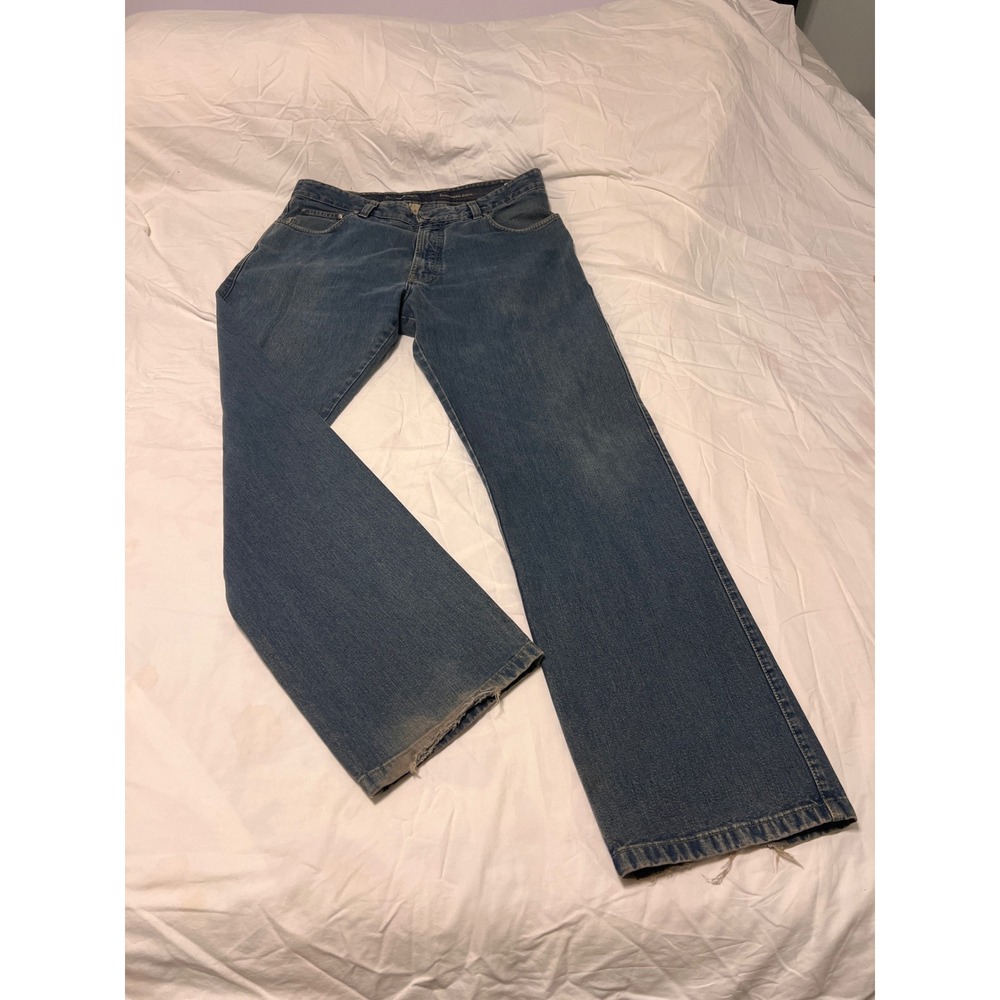 Ermenegildo Zegna Mens Blue Straight Leg Jeans Made in Italy Size 36 Medium Wash